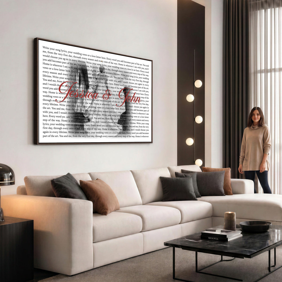 CSTM914LIRIK-MGV-CV-36X24 - Song Lyrics over Photo Canvas Print – Personalized Wedding Song and Photo Wall Art