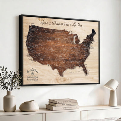 16274332-_Poster-30x20 - Personalized USA Push Pin Travel Map Canvas for Adventure Wall Decor