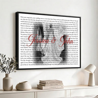 CSTM914LIRIK-MGV-CV-36X24 - Song Lyrics over Photo Canvas Print – Personalized Wedding Song and Photo Wall Art