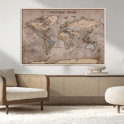 30557812-MGV-CV-36X24-Framed Abstract Tree Ring Wall Art Print, Natural Rustic Wood Texture Canvas Print, Wood Tree Stump Farmhouse, Log Cabin Wooden House Decor
