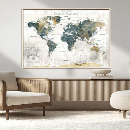 14988581-MGV-CV-36X24-Minimalist Seascape Wall Art Canvas Print, Framed Neutral Beach Print Art Picture Print, Sand Dune Photography Perfect Scandinavian Coastal