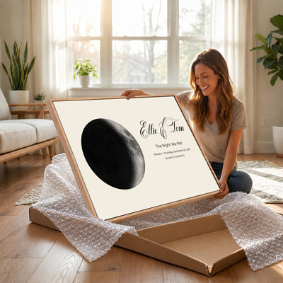 CSTM914MOON-MGV-CV-36X24 - Moon Phase Canvas Print – Personalized Moon from the Night You Met Wall Art