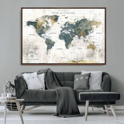 14988581-MGV-CV-36X24-Minimalist Seascape Wall Art Canvas Print, Framed Neutral Beach Print Art Picture Print, Sand Dune Photography Perfect Scandinavian Coastal