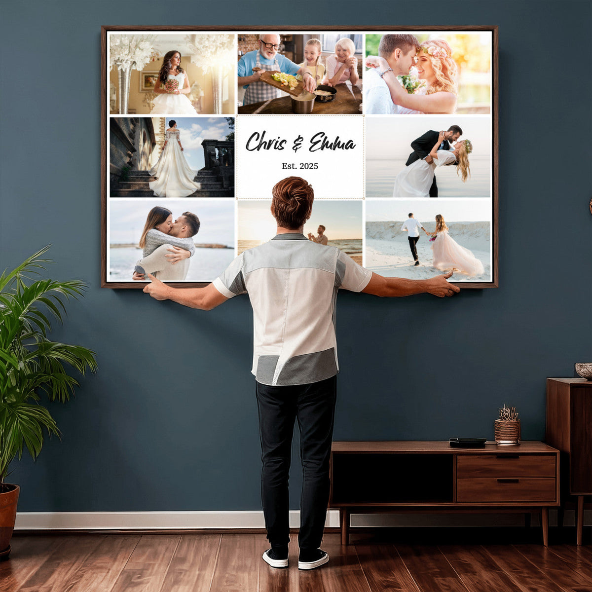 CSTM914ANIDD-MGV-CV-36X24 - Custom Photo Framed Canvas Wall Art, Personalized Picture Print