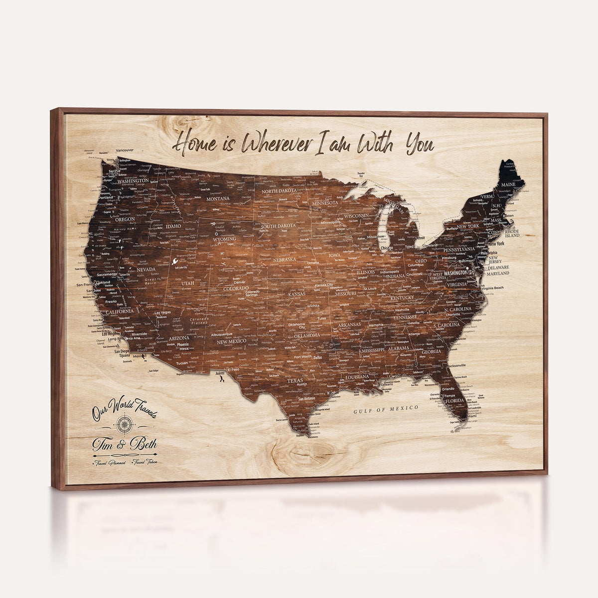 16274332-_Poster-30x20 - Personalized USA Push Pin Travel Map Canvas for Adventure Wall Decor