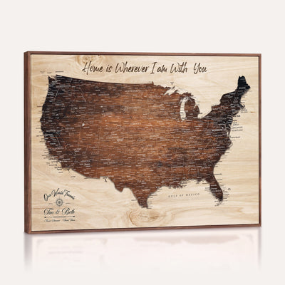 16274332-_Poster-30x20 - Personalized USA Push Pin Travel Map Canvas for Adventure Wall Decor