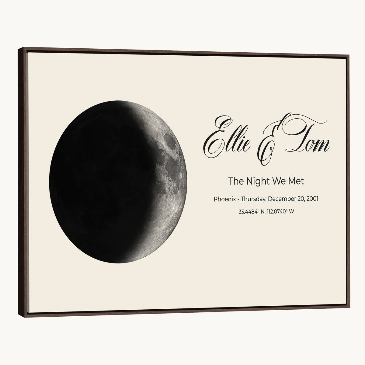 CSTM914MOON-MGV-CV-36X24 - Moon Phase Canvas Print – Personalized Moon from the Night You Met Wall Art