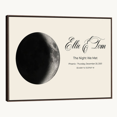 CSTM914MOON-MGV-CV-36X24 - Moon Phase Canvas Print – Personalized Moon from the Night You Met Wall Art