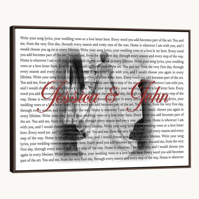 CSTM914LIRIK-MGV-CV-36X24 - Song Lyrics over Photo Canvas Print – Personalized Wedding Song and Photo Wall Art