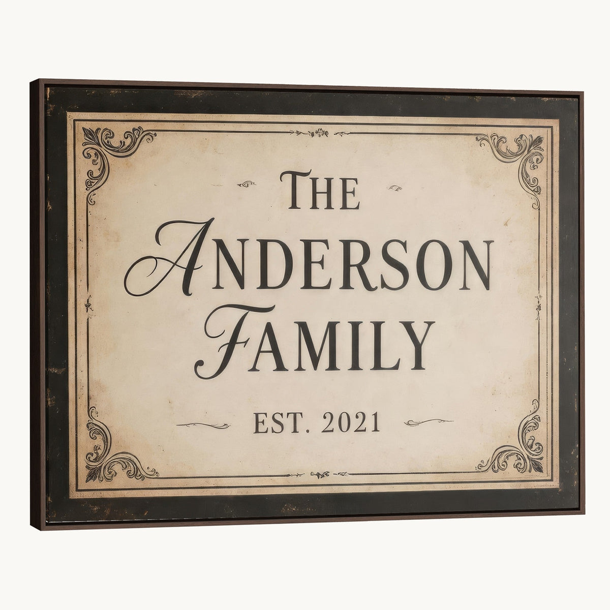 Custom vintage family name canvas print