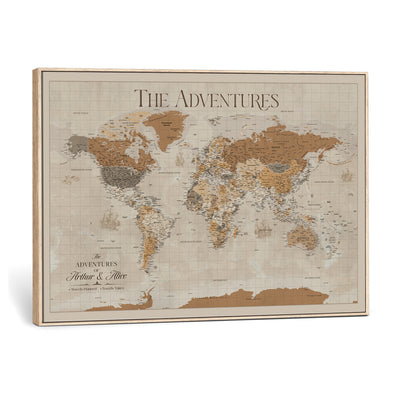 57738274-MGV-CV-36X24 - Custom Push Pin World Map Wall Art Canvas Print | Personalized Travel Tracker - NEWMAP-10