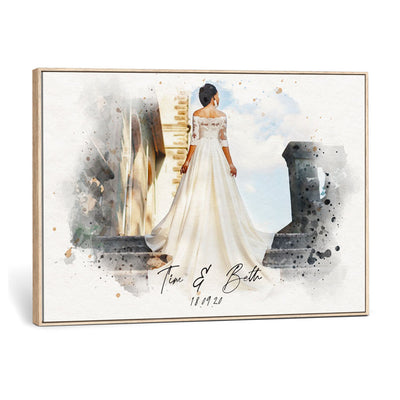 22778251-MGV-CV-36X24 - Watercolor Couple Portrait from Photo, Custom Wedding Anniversary Gift for Wife Husband Parents, Engagement Gift for Friend, Custom Gift