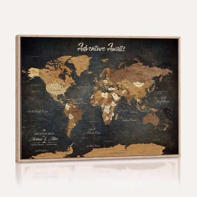 195425676576-MGV-CV-36X24 - Custom Push Pin World Map Canvas PRINT | Personalized Travel Tracker | Wedding Anniversary Gift
