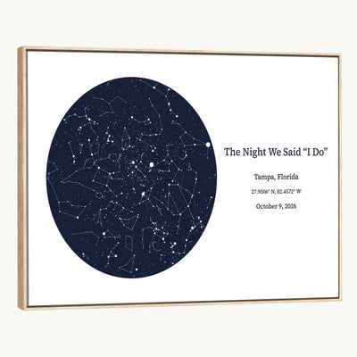 CSTM914STR-MGV-CV-36X24 - Custom Star Map Canvas Print – Personalized Night Sky Wall Art by Date and Location