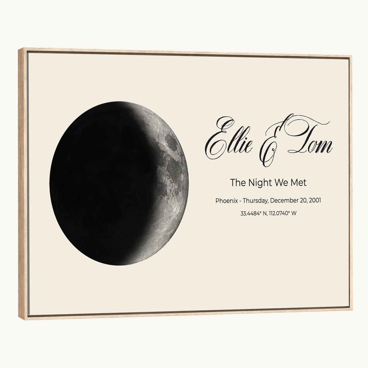 CSTM914MOON-MGV-CV-36X24 - Moon Phase Canvas Print – Personalized Moon from the Night You Met Wall Art