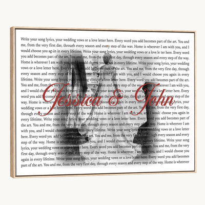 CSTM914LIRIK-MGV-CV-36X24 - Song Lyrics over Photo Canvas Print – Personalized Wedding Song and Photo Wall Art