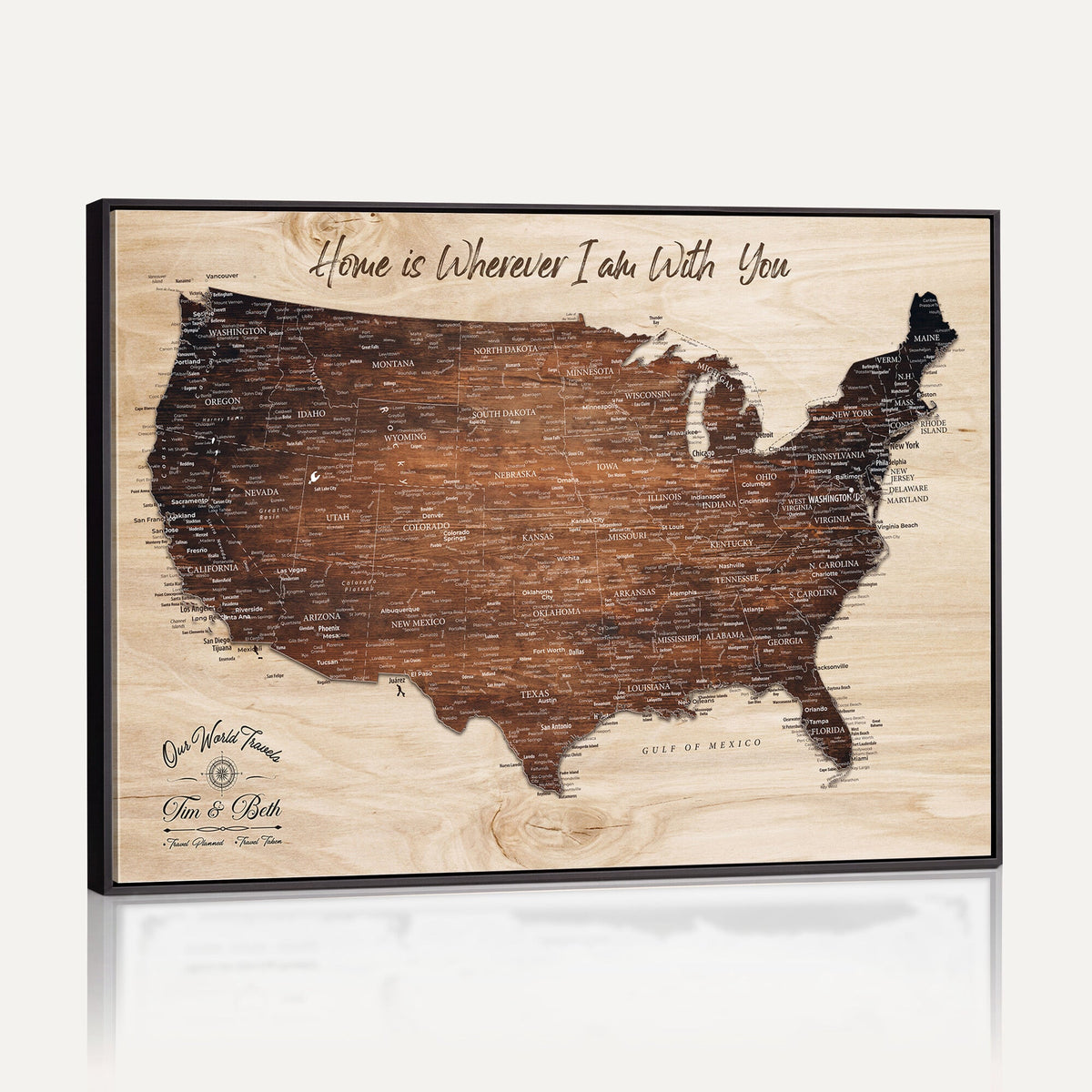 16274332-_Poster-30x20 - Personalized USA Push Pin Travel Map Canvas for Adventure Wall Decor
