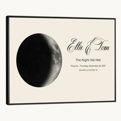 CSTM914MOON-MGV-CV-36X24 - Moon Phase Canvas Print – Personalized Moon from the Night You Met Wall Art