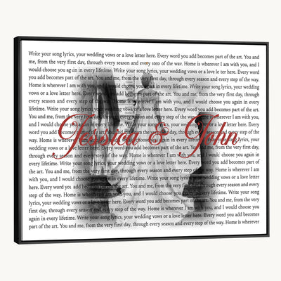 CSTM914LIRIK-MGV-CV-36X24 - Song Lyrics over Photo Canvas Print – Personalized Wedding Song and Photo Wall Art