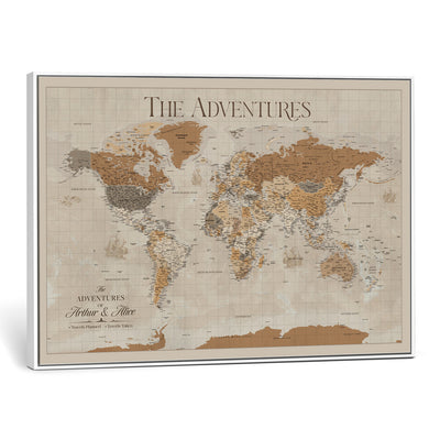 57738274-MGV-CV-36X24 - Custom Push Pin World Map Wall Art Canvas Print | Personalized Travel Tracker - NEWMAP-10