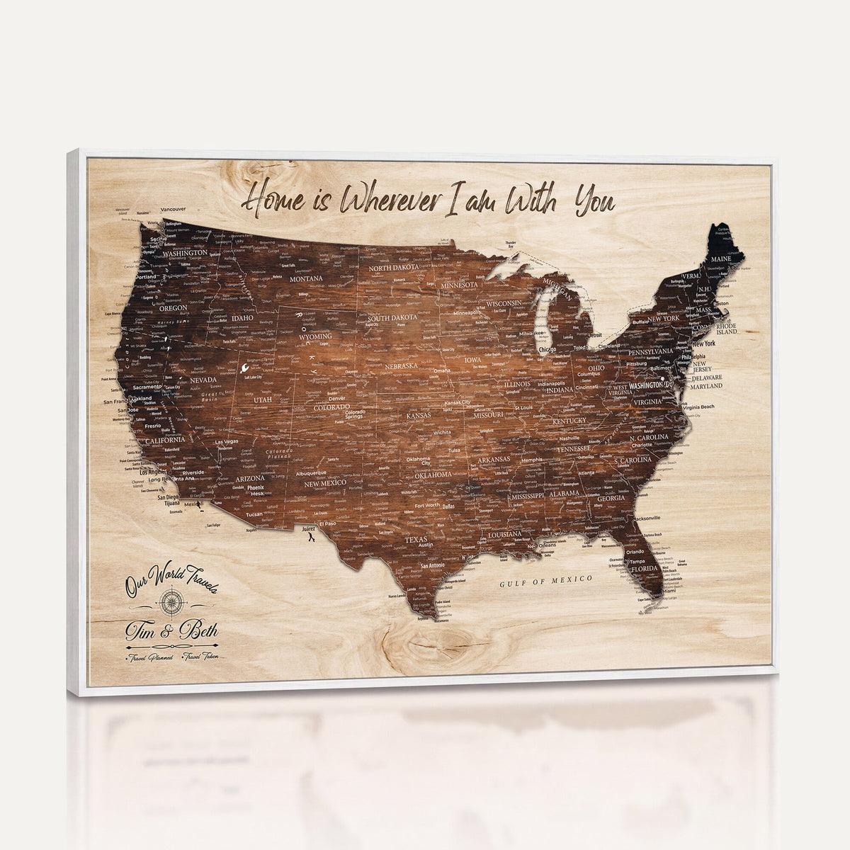 16274332-_Poster-30x20 - Personalized USA Push Pin Travel Map Canvas for Adventure Wall Decor