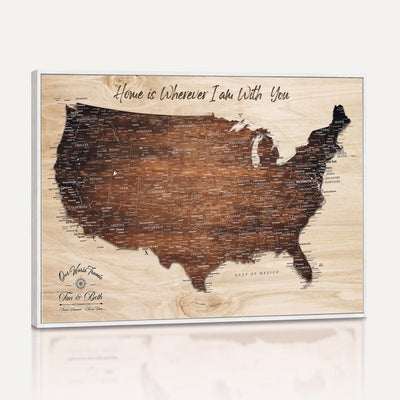 16274332-_Poster-30x20 - Personalized USA Push Pin Travel Map Canvas for Adventure Wall Decor