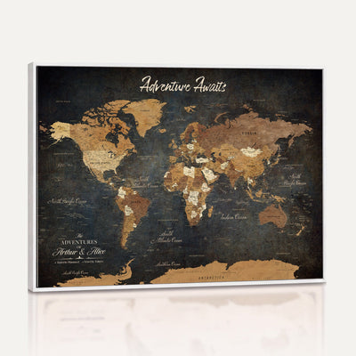 195425676576-MGV-CV-36X24 - Custom Push Pin World Map Canvas PRINT | Personalized Travel Tracker | Wedding Anniversary Gift