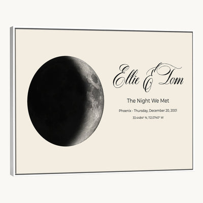 CSTM914MOON-MGV-CV-36X24 - Moon Phase Canvas Print – Personalized Moon from the Night You Met Wall Art
