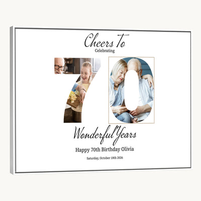 CSTM914DEDE-MGV-CV-36X24 - Number with Photo Canvas Print – Personalized Birthday Number Wall Art