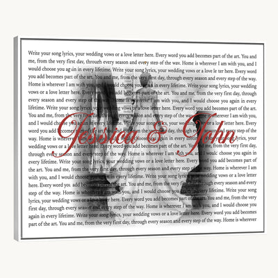CSTM914LIRIK-MGV-CV-36X24 - Song Lyrics over Photo Canvas Print – Personalized Wedding Song and Photo Wall Art