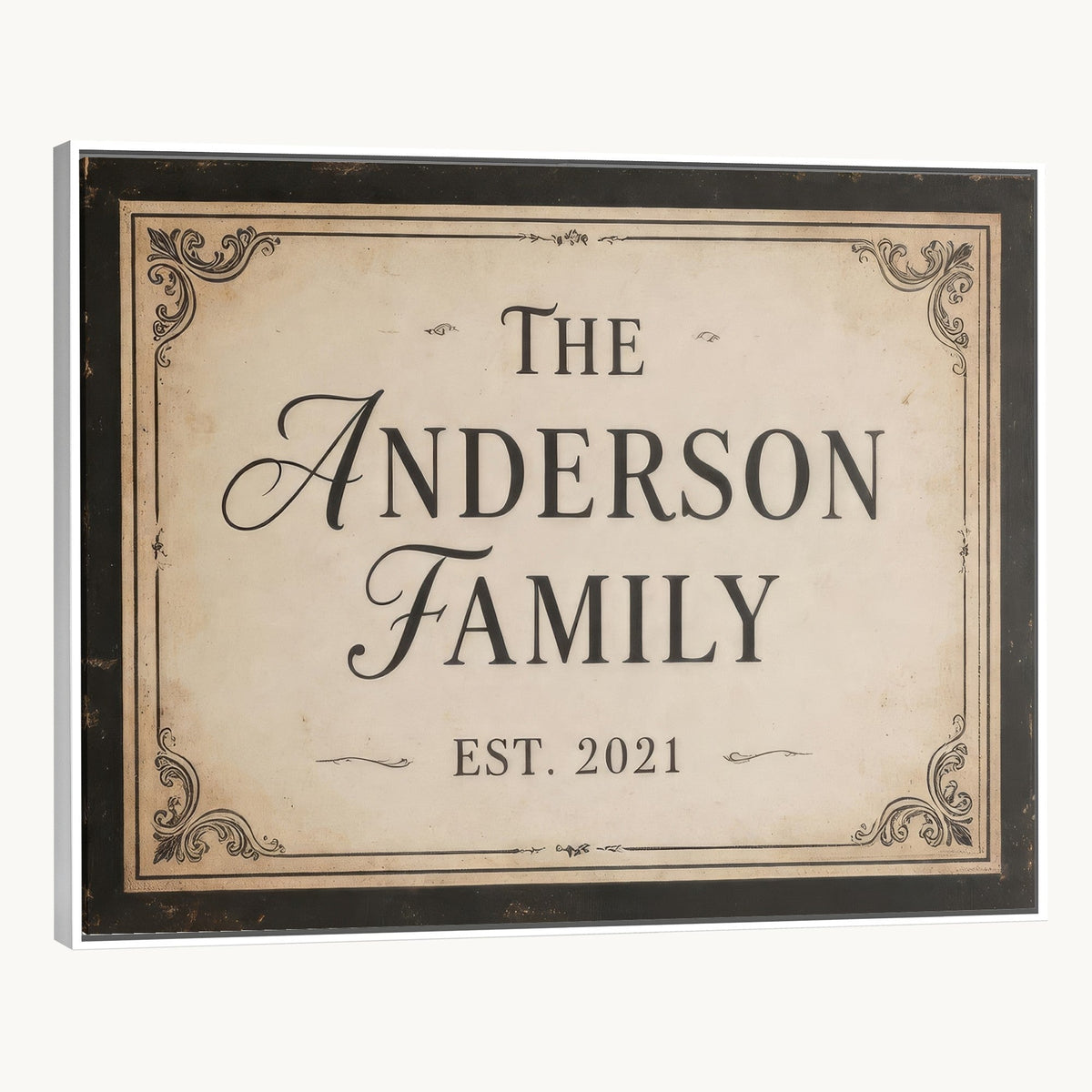 Classic family established sign with custom name
