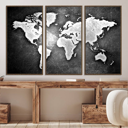 34390-MGV-CV-36X24-World Map Wall Art Canvas Print – Framed Wall Art for Anniversary Gift or Home Adventure Decor