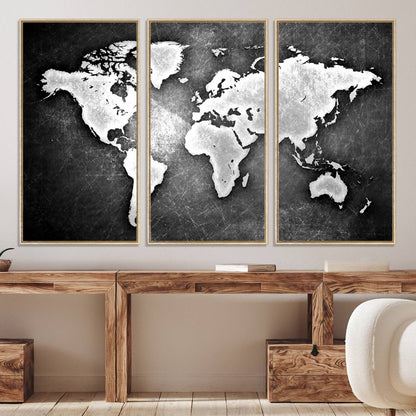 34390-MGV-CV-36X24-World Map Wall Art Canvas Print – Framed Wall Art for Anniversary Gift or Home Adventure Decor