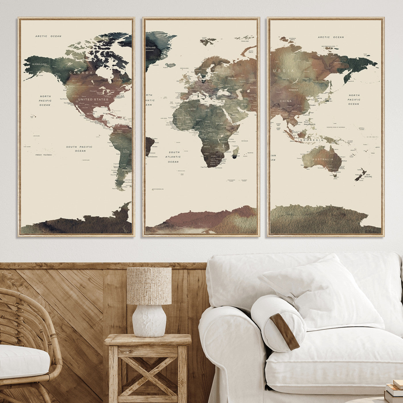 Push Pin World Map Canvas Print – Framed Wall Art for Couples to Track Their Travels – Anniversary Gift or Home Adventure Decor