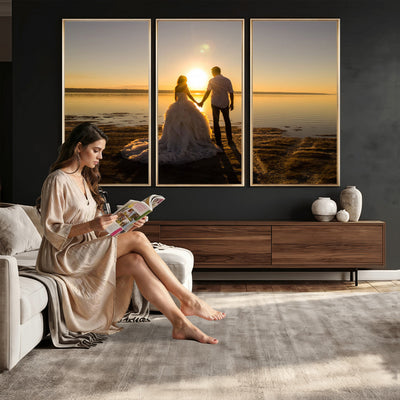 CSTM911-MGV-CV-48X32-3P - Personalized Custom Wall Art, Create Your Own Photo Canvas Print, 3 Panel Set