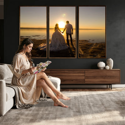 CSTM911-MGV-CV-48X32-3P - Personalized Custom Wall Art, Create Your Own Photo Canvas Print, 3 Panel Set