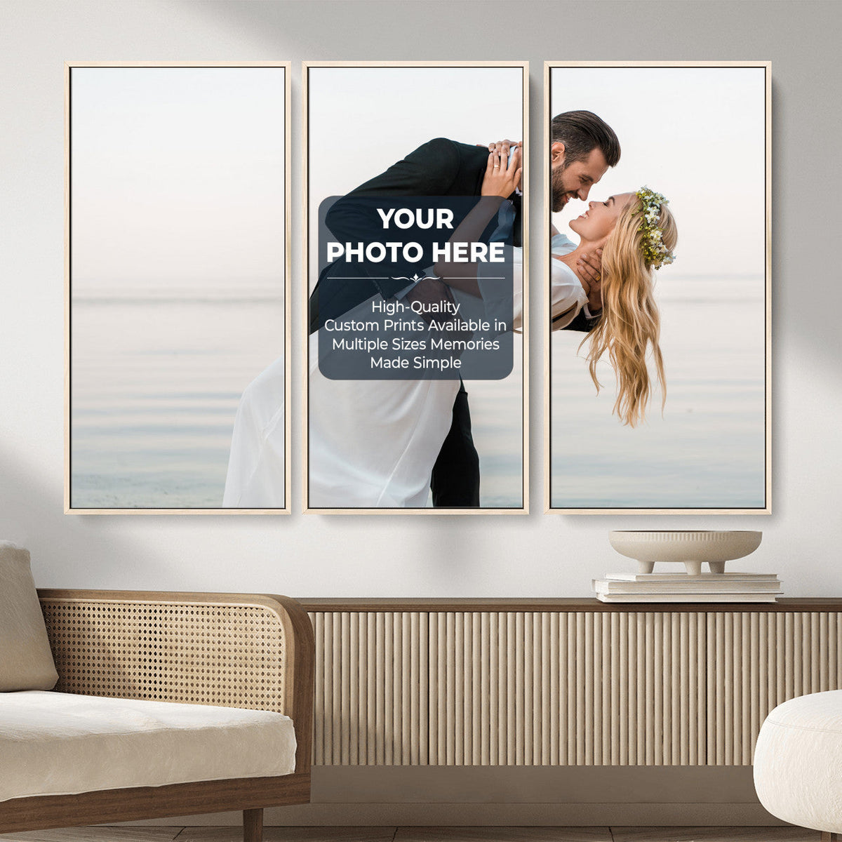 46573466-MGV-CV-48X32-3P - Custom Photo Canvas Print, Personalized Picture Wall Art, Your Image on Canvas, Family Portrait Gift