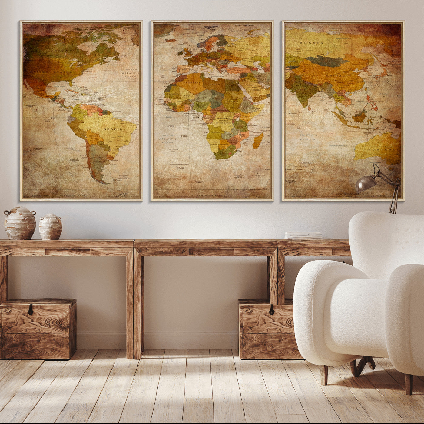 Push Pin World Map Canvas Print – Framed Wall Art for Couples to Track Their Travels – Anniversary Gift or Home Adventure Decor