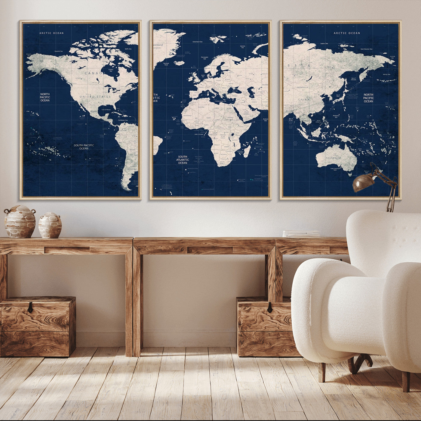 Push Pin World Map Canvas Print – Framed Wall Art for Couples to Track Their Travels – Anniversary Gift or Home Adventure Decor