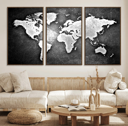 34390-MGV-CV-36X24-World Map Wall Art Canvas Print – Framed Wall Art for Anniversary Gift or Home Adventure Decor