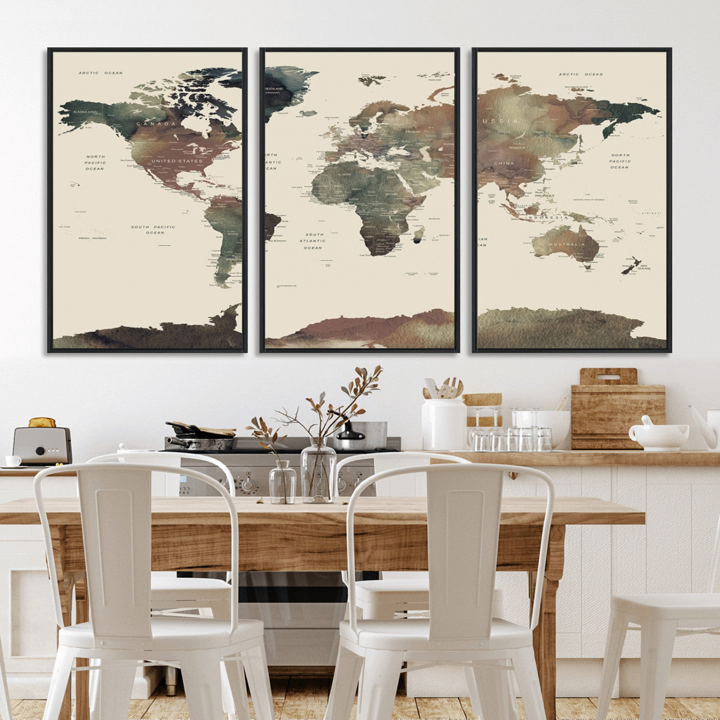 Push Pin World Map Canvas Print – Framed Wall Art for Couples to Track Their Travels – Anniversary Gift or Home Adventure Decor