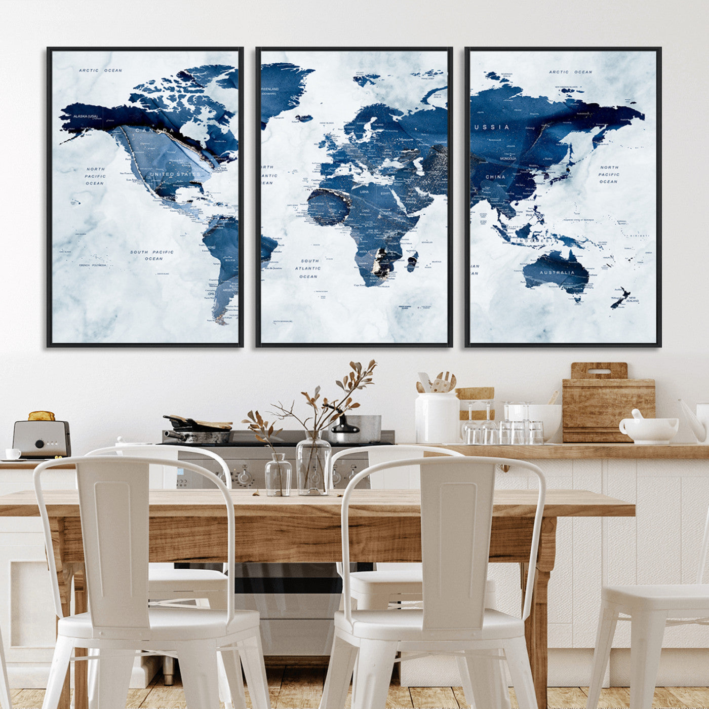 Push Pin World Map Canvas Print – Framed Wall Art for Couples to Track Their Travels – Anniversary Gift or Home Adventure Decor