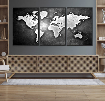 34390-MGV-CV-36X24-World Map Wall Art Canvas Print – Framed Wall Art for Anniversary Gift or Home Adventure Decor