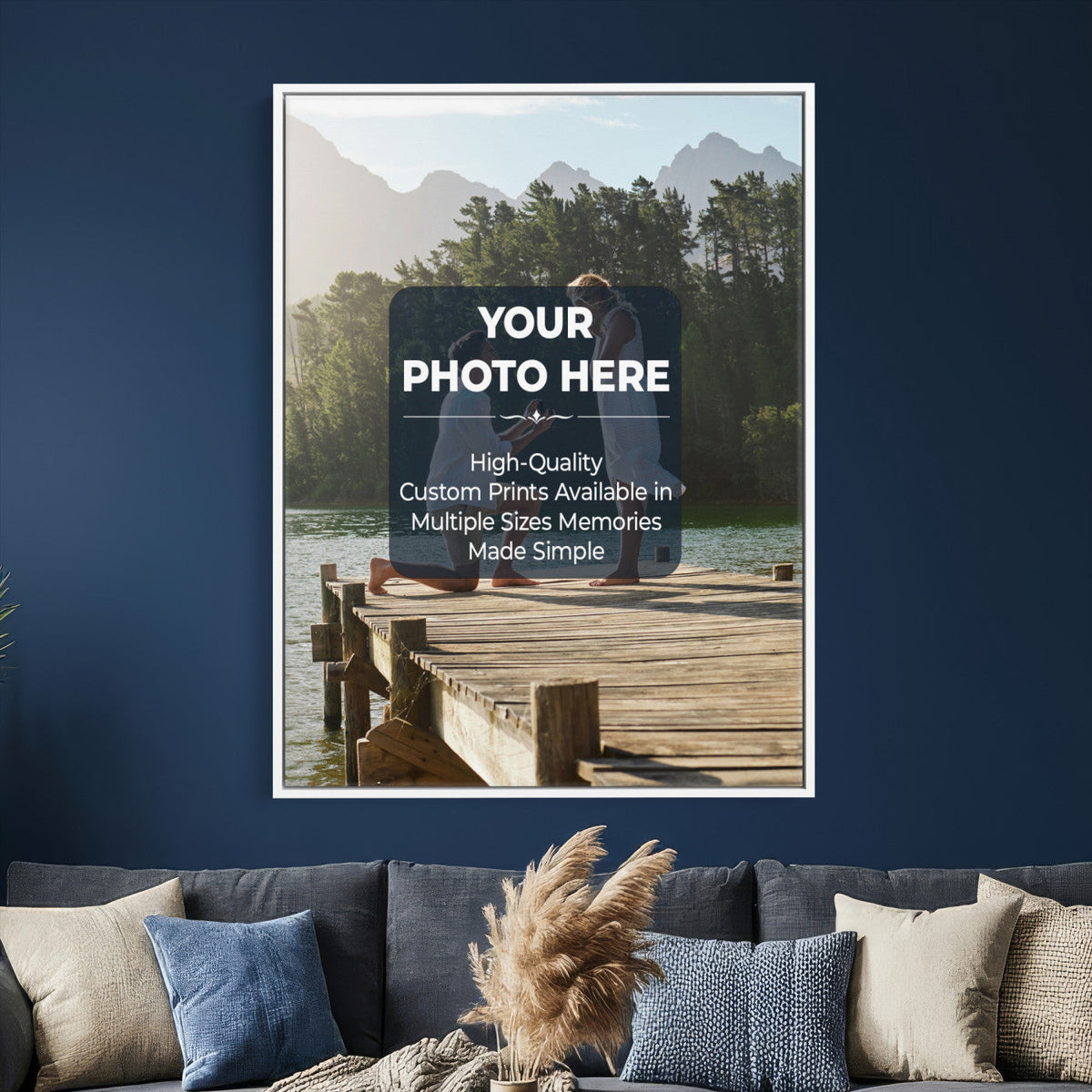 Custom Photo Canvas Print with Frame, Personalized Picture Wall Art