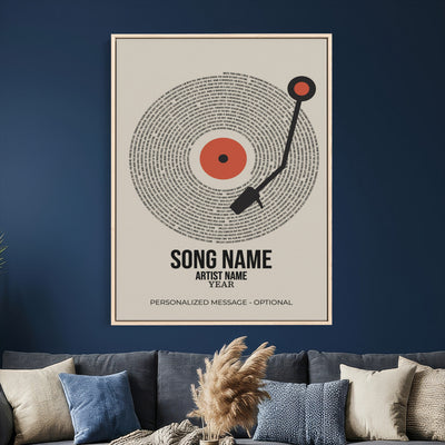 96475288Plak-_Poster-30x20 - Song Lyrics Record Canvas Print – Personalized Vinyl Style Photo Wall Art