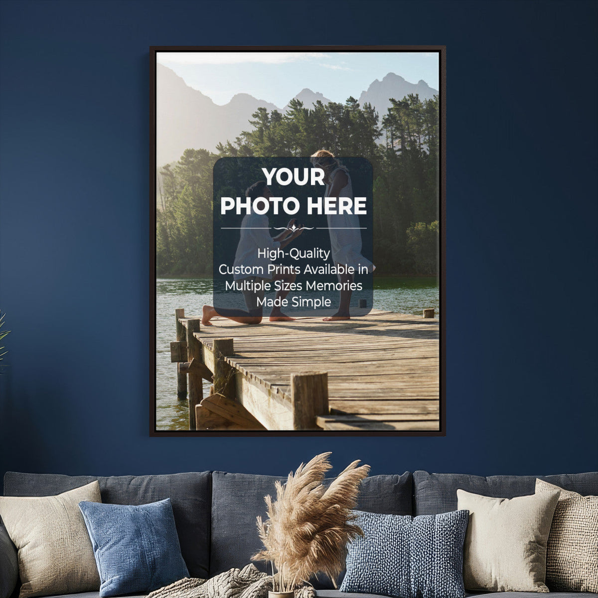Custom Photo Canvas Print with Frame, Personalized Picture Wall Art