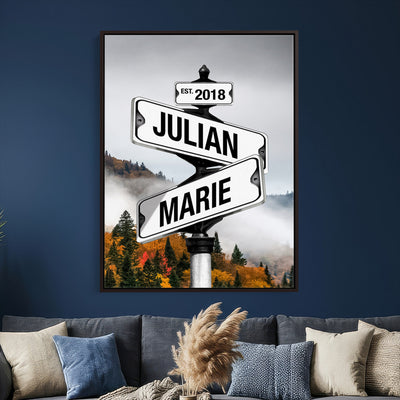 21375959-_Poster-30x20 - Personalized Street Sign Canvas Wall Art, Custom Family Names Signpost Print