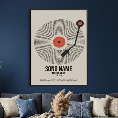 96475288Plak-_Poster-30x20 - Song Lyrics Record Canvas Print – Personalized Vinyl Style Photo Wall Art