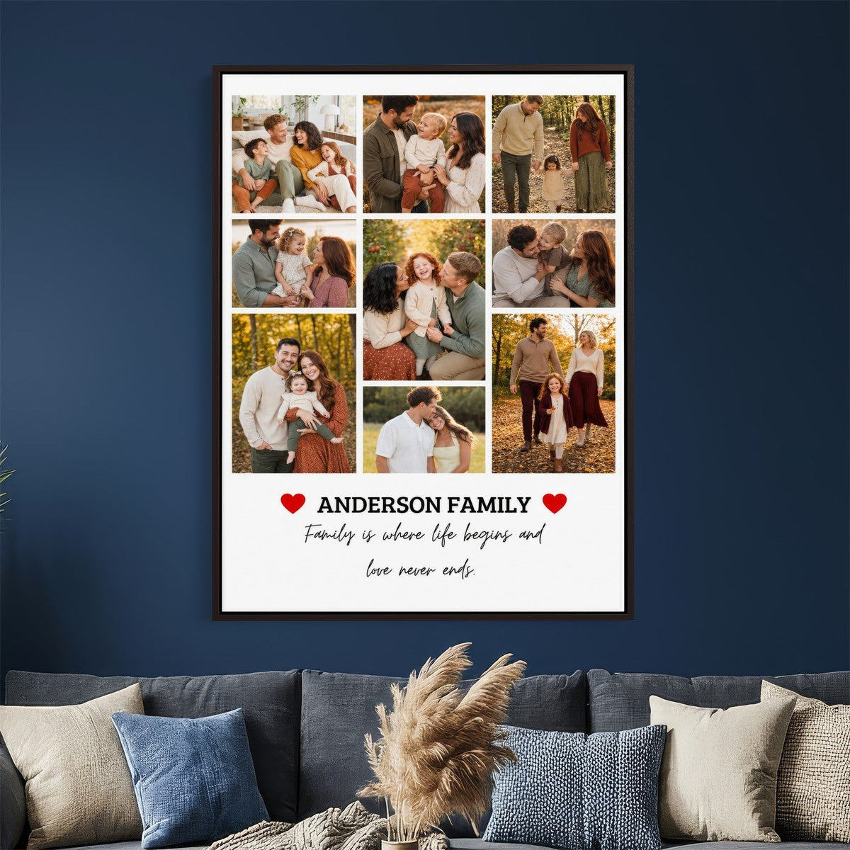 Custom family photo collage gift, design view