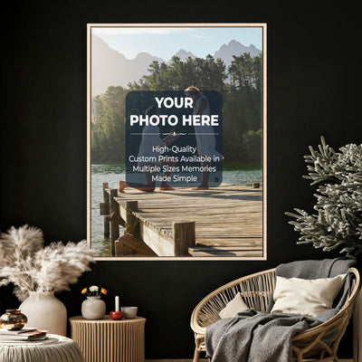 Custom Photo Canvas Print with Frame, Personalized Picture Wall Art